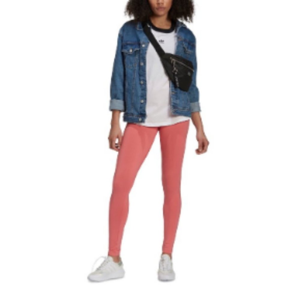 adidas Originals Womens Knit mid-rise Tights Hazy Rose Size Small New